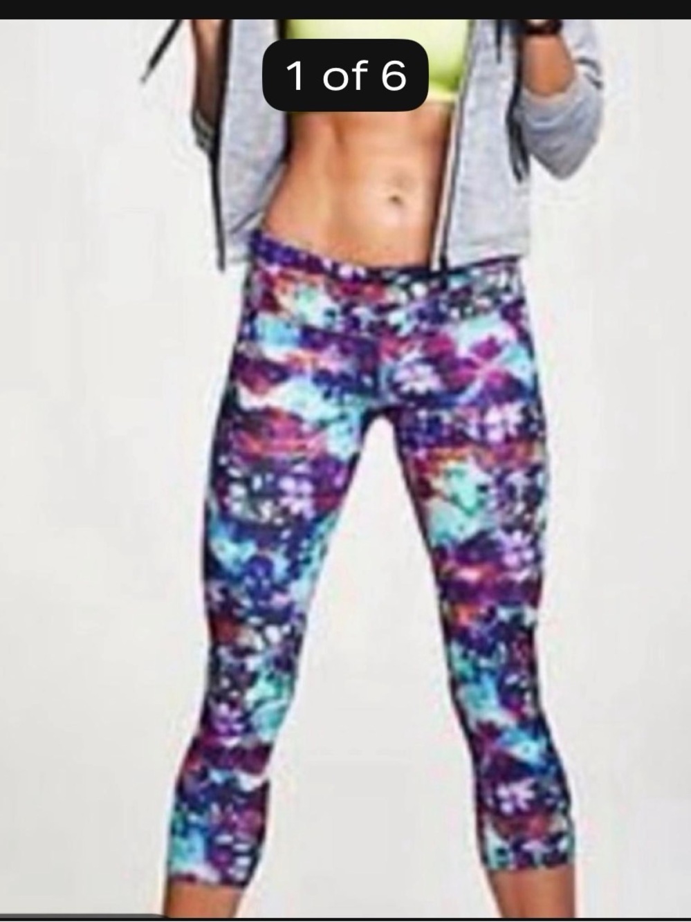 Athleta Multicolor Galaxy-Print Capri Leggings